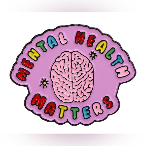 Mental Health Matters Brain Brooch/Pin - Picture 3 of 4